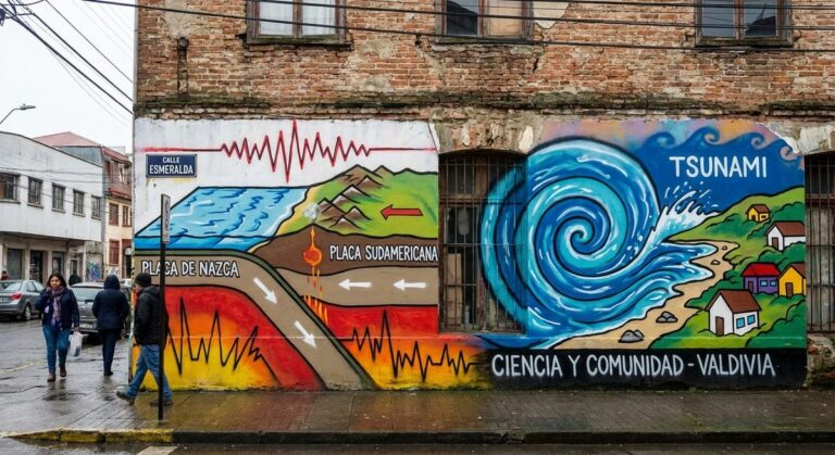 Mural científico terremoto 1960 Valdivia